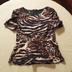 INC Animal Print Peplum Top